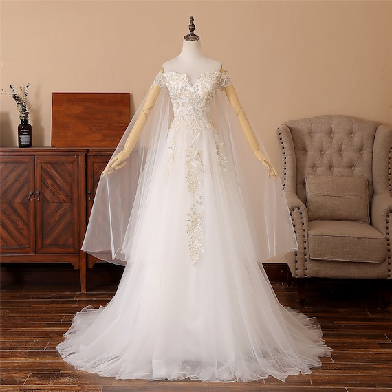 Off White Elegant Lace Wedding Dresses Full Sleeve Bridal Gowns with  Sequins Vestido De Novia A Line Deep V Neck robe de mariée - AliExpress