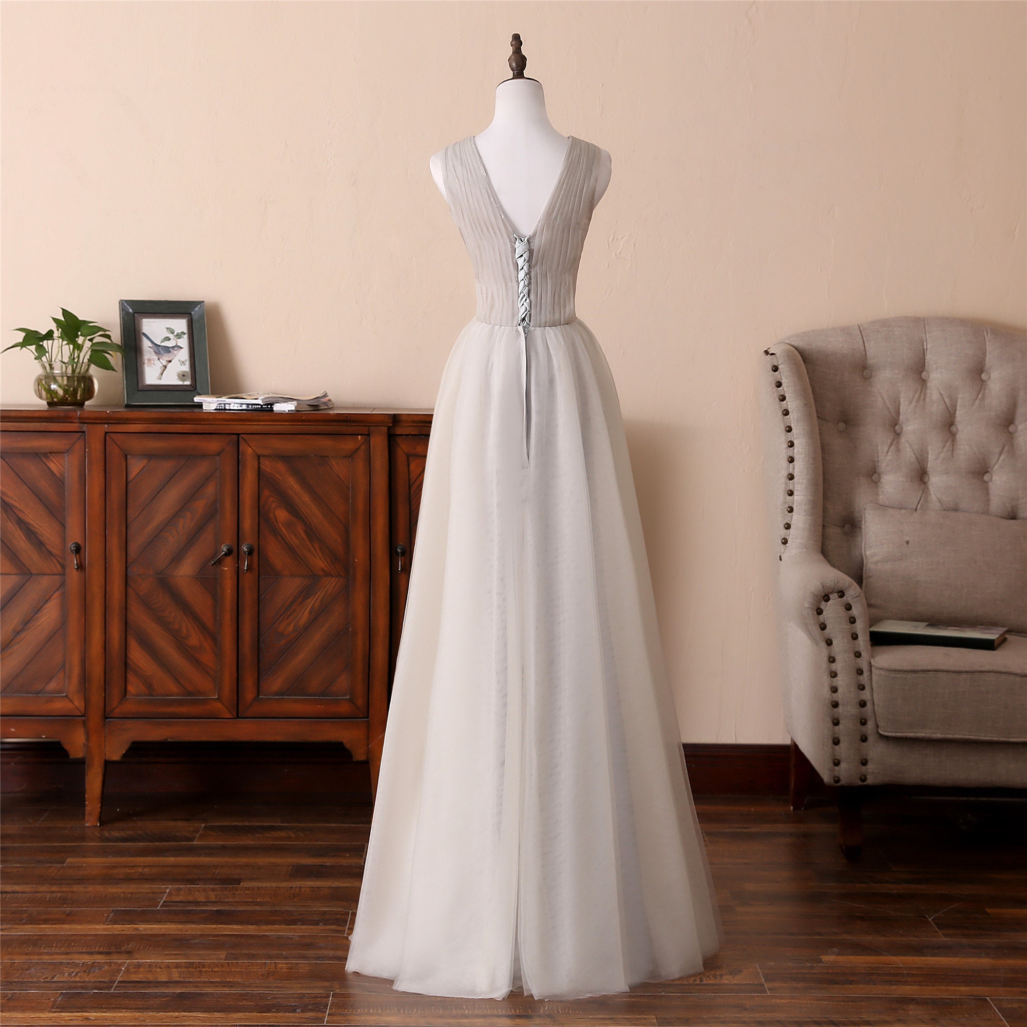 long gown beige color