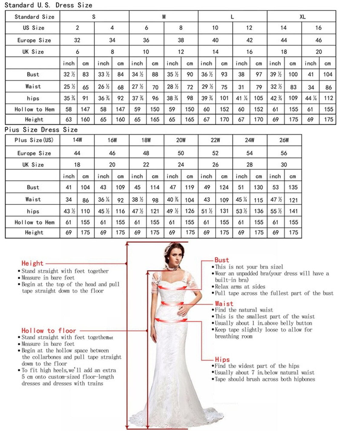blush prom size chart