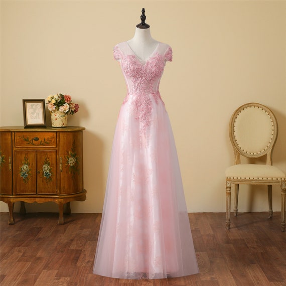 Cap sleeve shop long formal dress