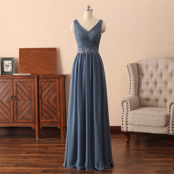 Dusty Blue Bridesmaid Dress Etsy