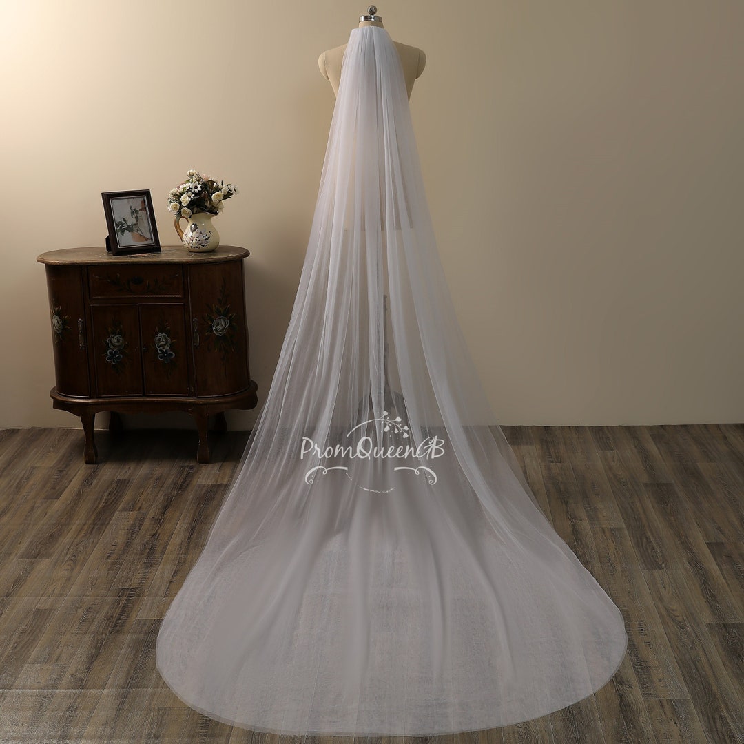 Simple Wedding Veil Soft Plain Tulle Veil Double Tier Veil - Etsy