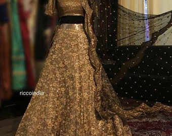 sequin bridal lehenga