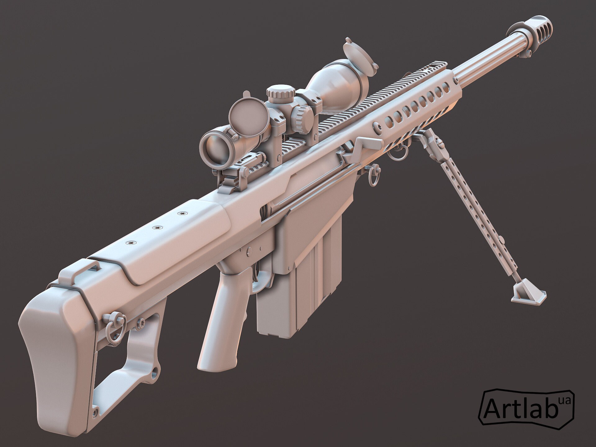 M107 Sniper Rifle 3d Model 3d Weapon Model Etsy