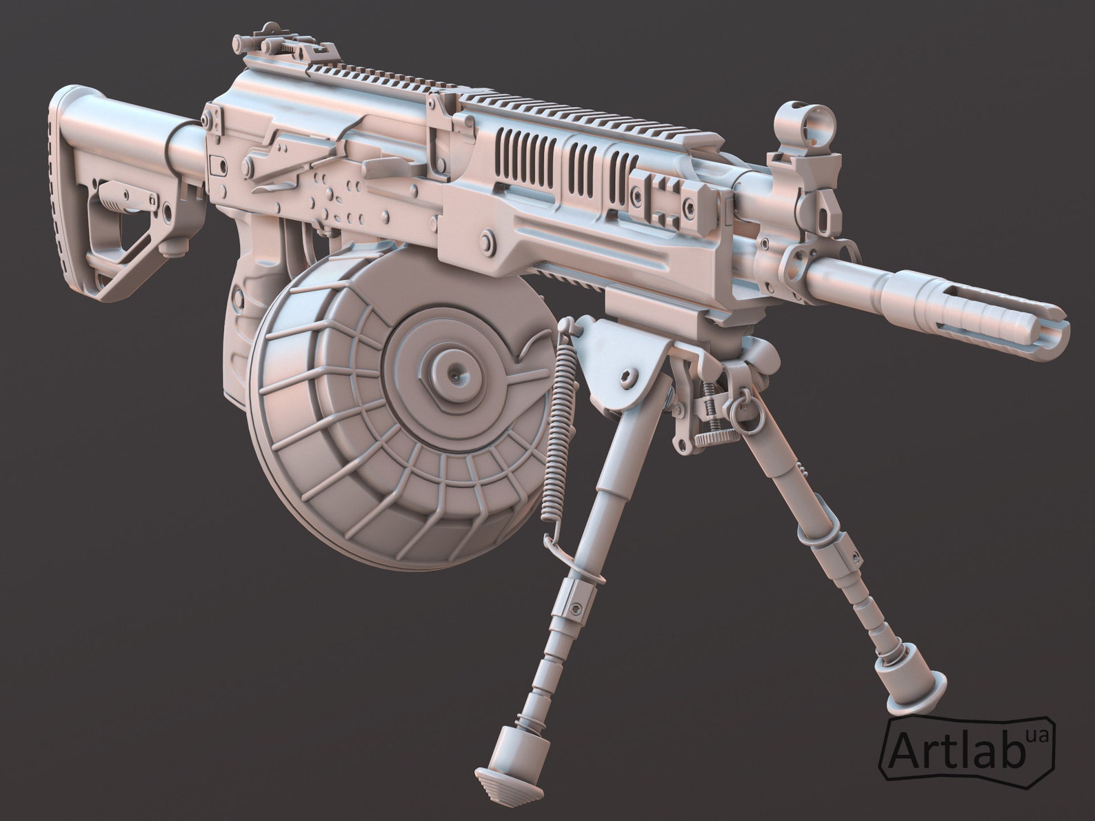 RPK16 light machine gun RPK16 with drum and bipod 3D Etsy