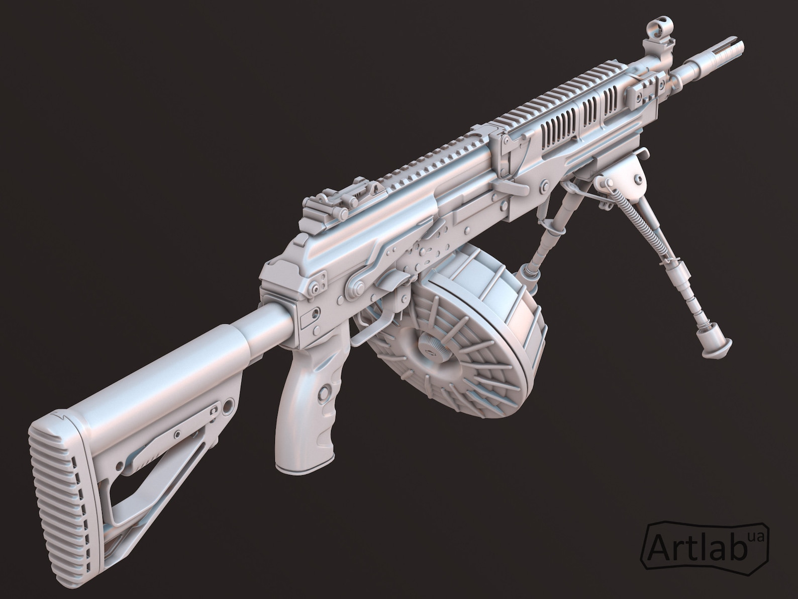 RPK16 light machine gun RPK16 with drum and bipod 3D Etsy