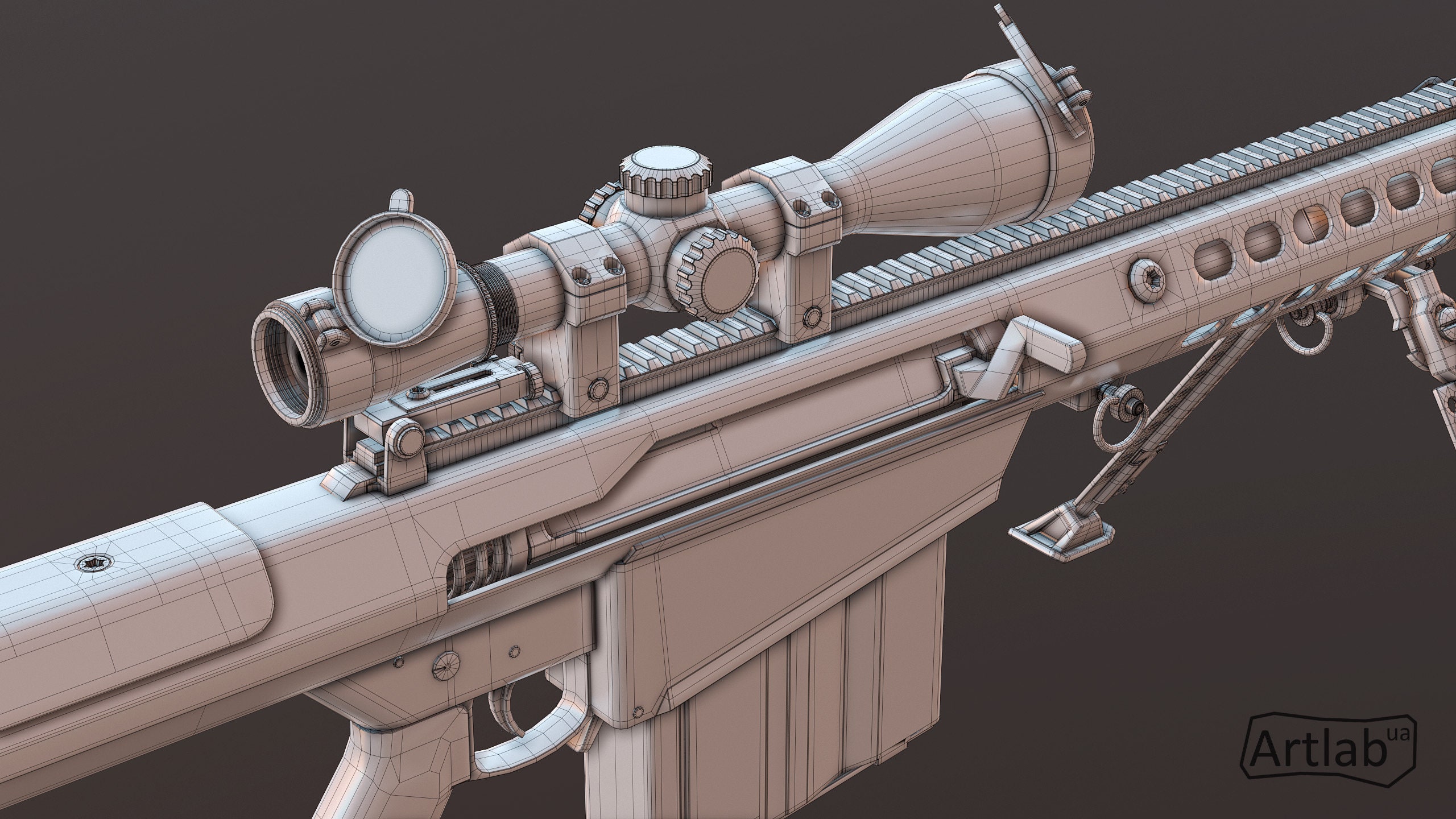 M107 Sniper Rifle 3d Model 3d Weapon Model Etsy