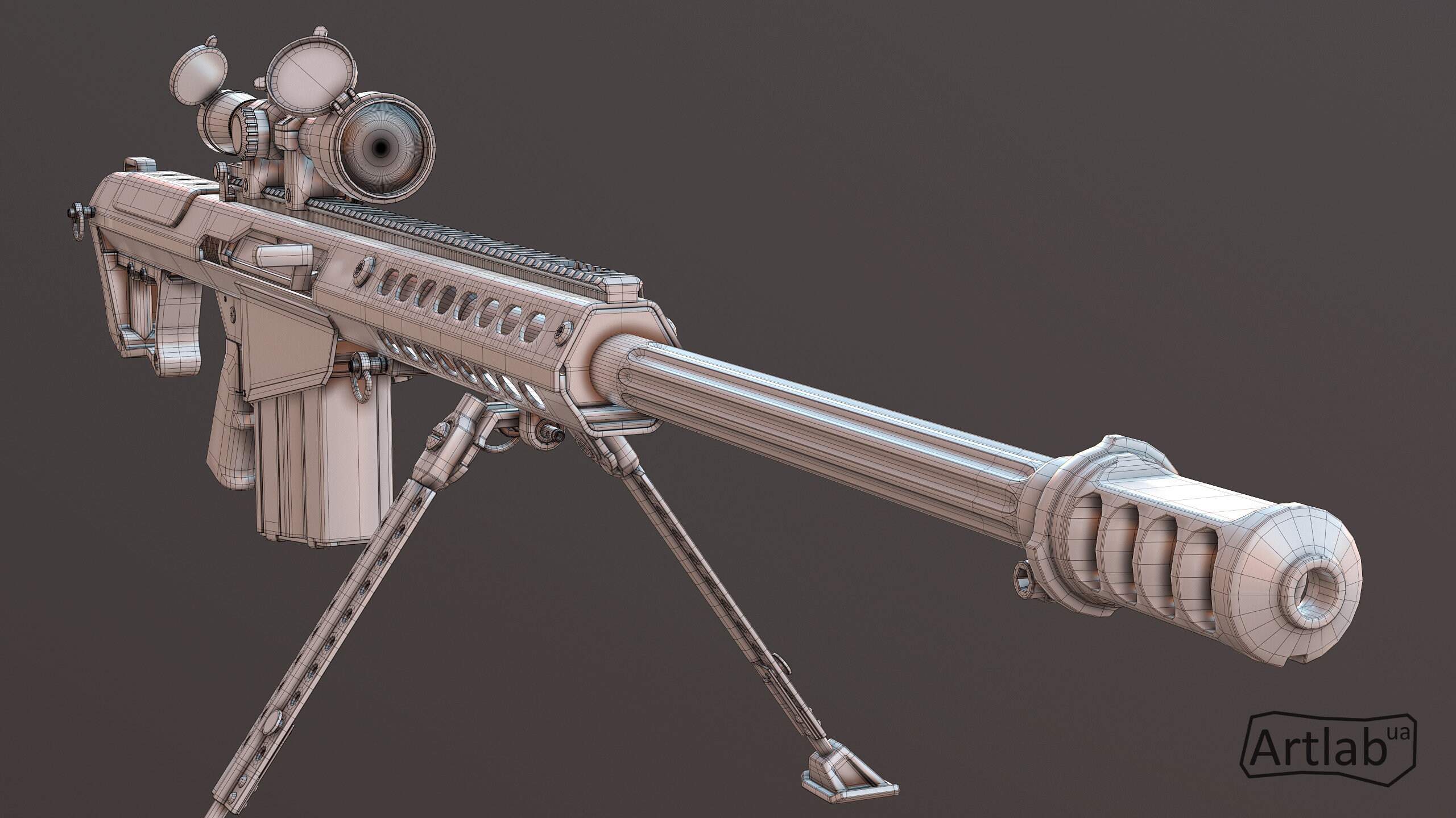 M107 Sniper Rifle 3d Model 3d Weapon Model Etsy