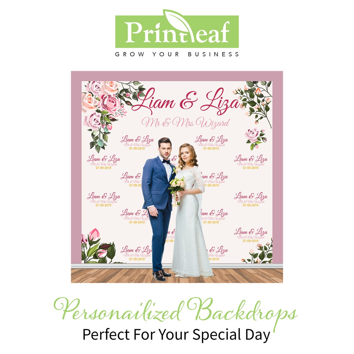 Wedding Step and Repeat Banner Wedding Backdrop Event - Etsy