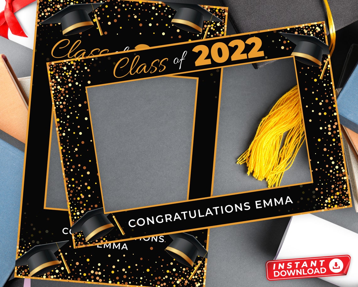 Editable Graduation Photo Prop Frame Graduation Party Etsy