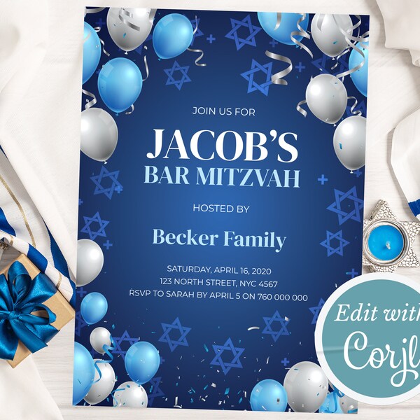 Bar Mitzvah Invite - Etsy