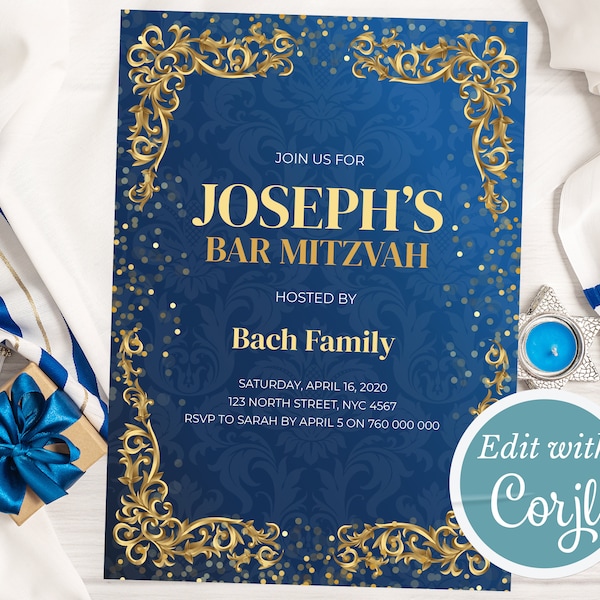Bar Mitzvah Invite - Etsy