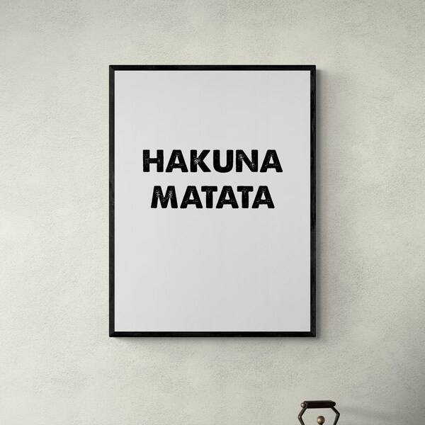 Hakuna Matata Print Picture Mural for Living Room Kitchen Bedroom Home Decoration Wall Typography