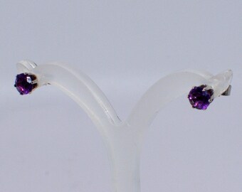 Amethyst silver stud earrings