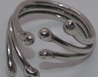 handcrafted silver 3 strand open ring