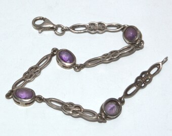 Vintage Amethyst and silver Celtic bracelet