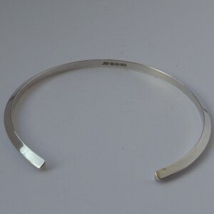 contemporary solid sterling silver open bracelet