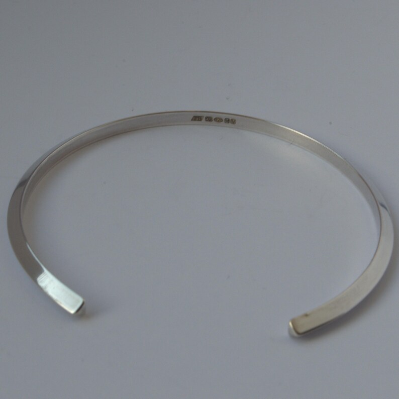 contemporary solid sterling silver open bracelet