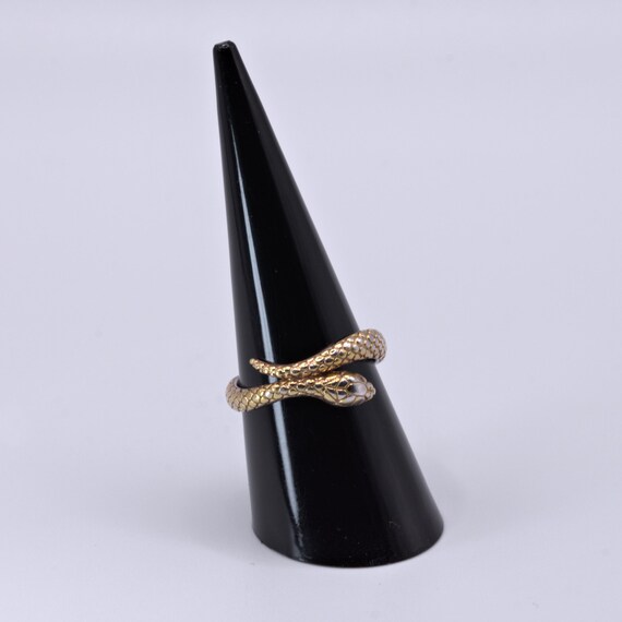 vintage solid silver snake ring - image 3
