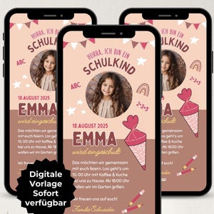 Convite digital matrícula escolar cone escolar, cartão convite volta às aulas, convite primeiro dia de aula menina, modelo de cartão eletrônico WhatsApp aluno