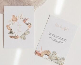 Pampas Save The Date Etsy
