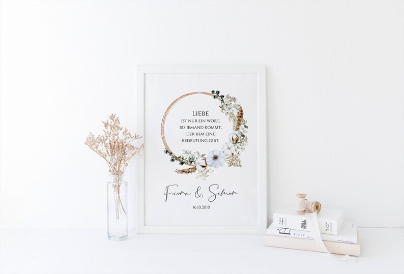 Paarposter Druck mit Spruch personalisiert Vintage Boho Etsy