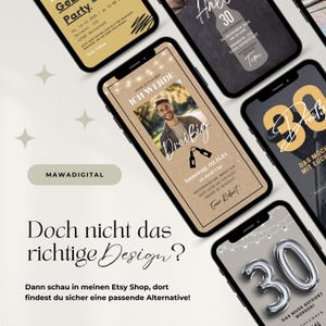 Digitale Einladung Geburtstag, Handyeinladung für WhatsApp, Party Einladung, Canva Vorlage für Einladung mit Foto, personalisierbar