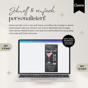Digitale Einladung 40 Geburtstag, Save the Date Einladung Geburtstag, WhatsApp eCard Einladung Geburtstag, Geburtstagseinladung Vorlage Canva, Einladung Geburtstag digital personalisierbar