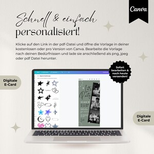 Digitale Einladung Geburtstag, Handyeinladung für WhatsApp, Party Einladung, Canva Vorlage für Einladung mit Foto, personalisierbar