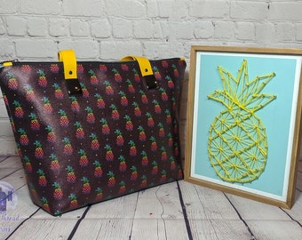 Rainbow Pineapple Lauren Tote Bag