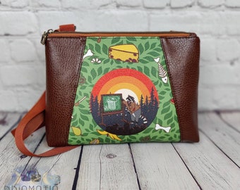 Professor Trash Panda Raccoon Crossbody Bag