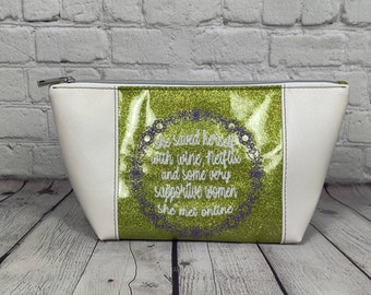 She Saved Herself Embroidered Beauty Bag Cosmetic Bag