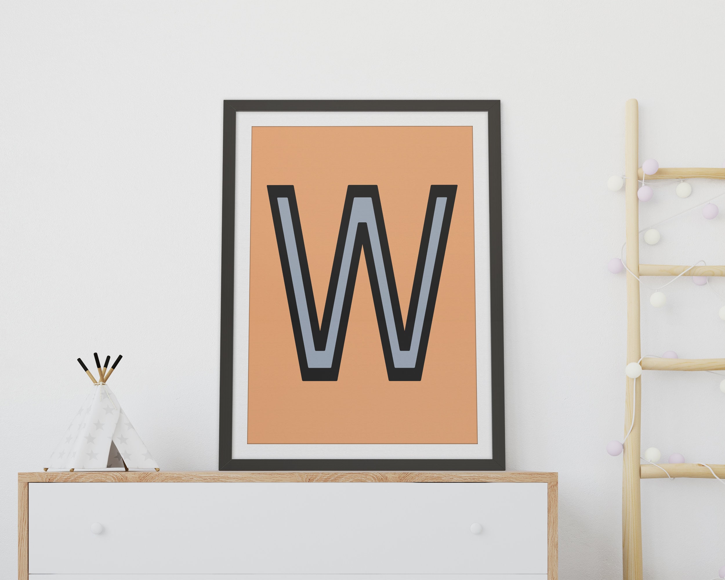 Funky Letter W / Poster / Typography Print / Instant Digital | Etsy