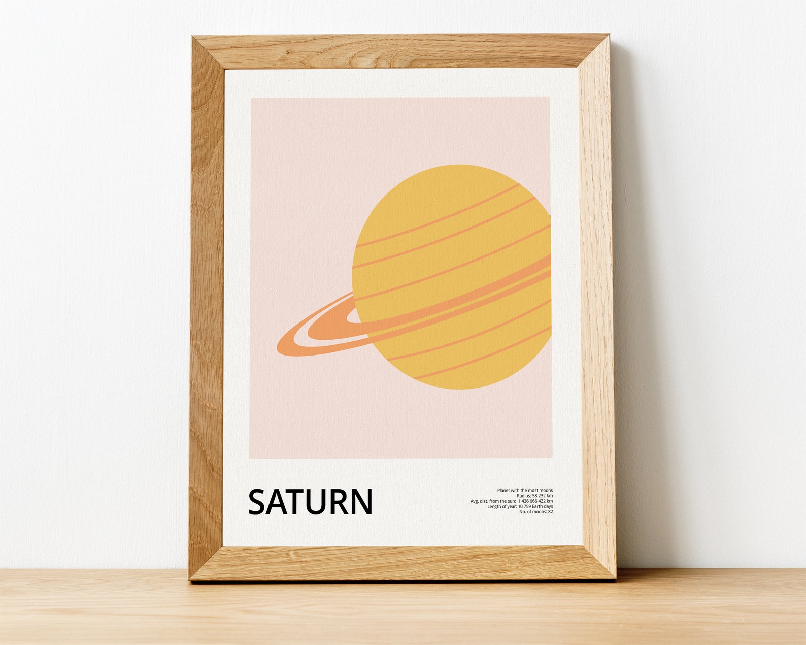 Saturn Print Minimalist Space Printable Wall Art Funky Home Etsy