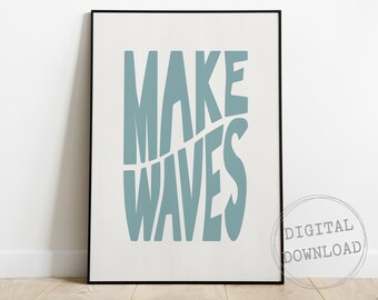 Surf Rules Poster Print Wall Art Printable INSTANT DOWNLOAD Surf /& Sand Background