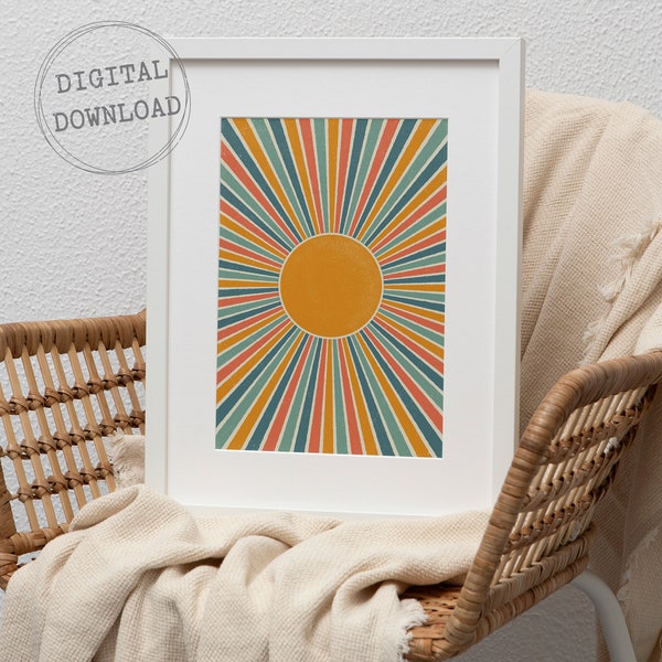 Sun Rays Wall Art - Etsy UK