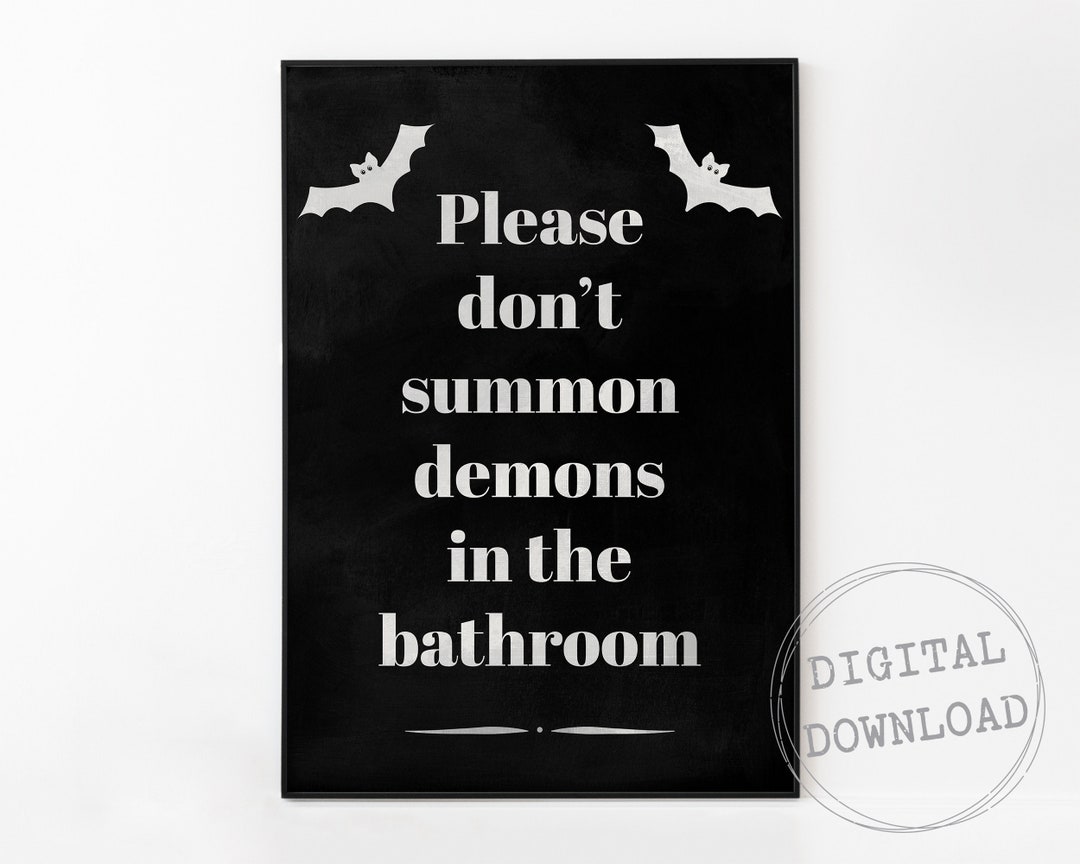 Halloween Bathroom Quote Print Printable Wall Art Neutral - Etsy