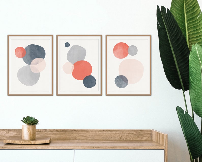 Modern Bohemian Wall Decor Set of 3 Printable Wall Art Etsy