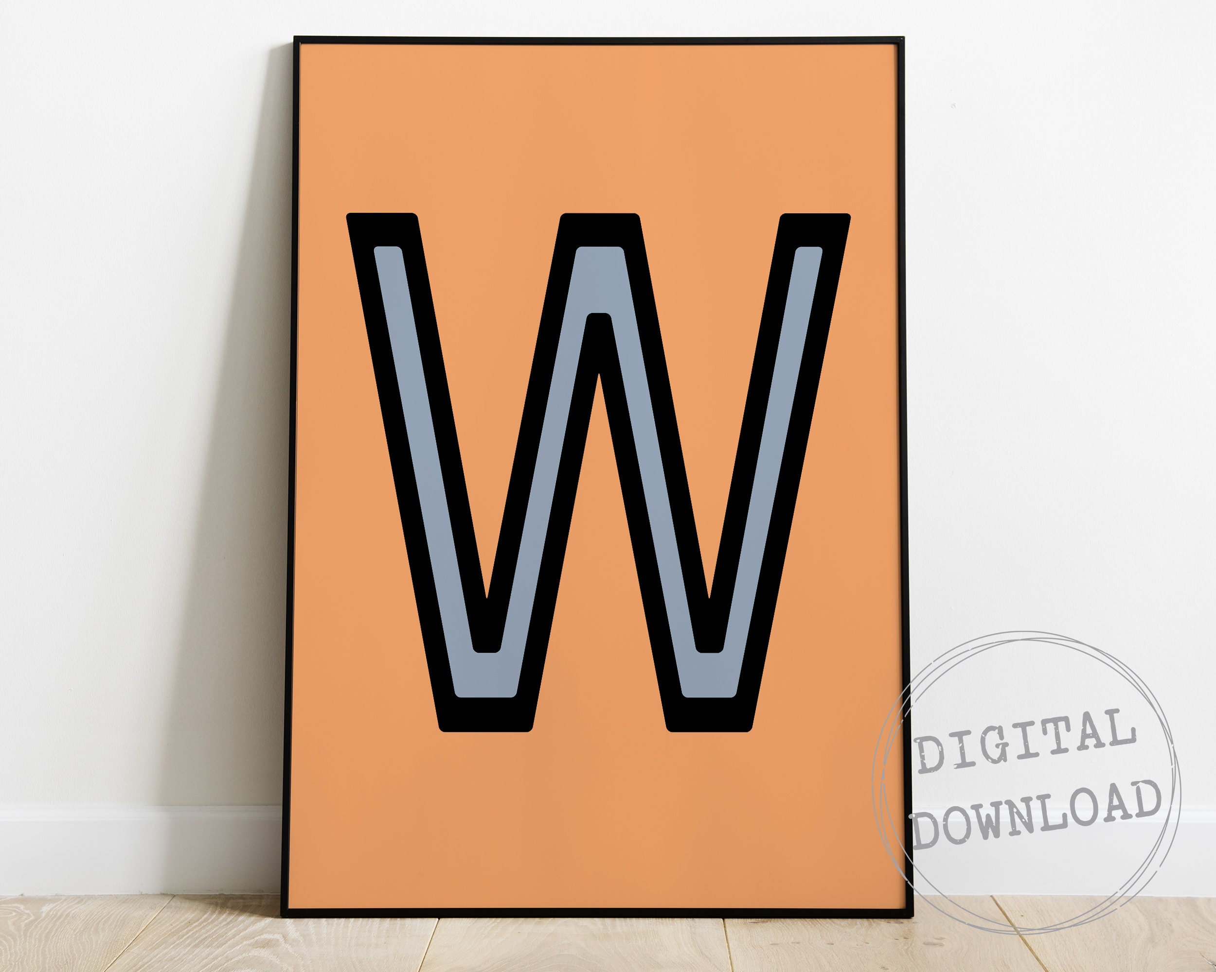 Funky Letter W / Poster / Typography Print / Instant Digital | Etsy