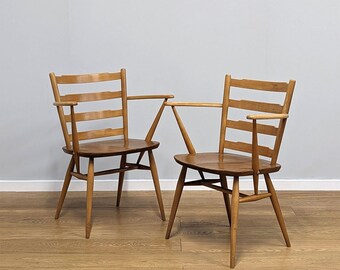 Pair of Very Rare Ercol Model 559A Ladder-back Chairs