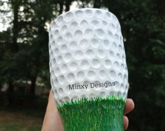 3D Clay Sculpted Golf ball Tumbler