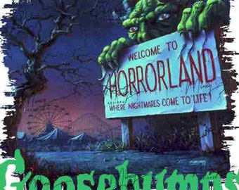 Goosebumps Horrorland Sublimation Design | Distressed PNG PSD | Printable Halloween Shirt Graphic | Scary Vintage Clipart
