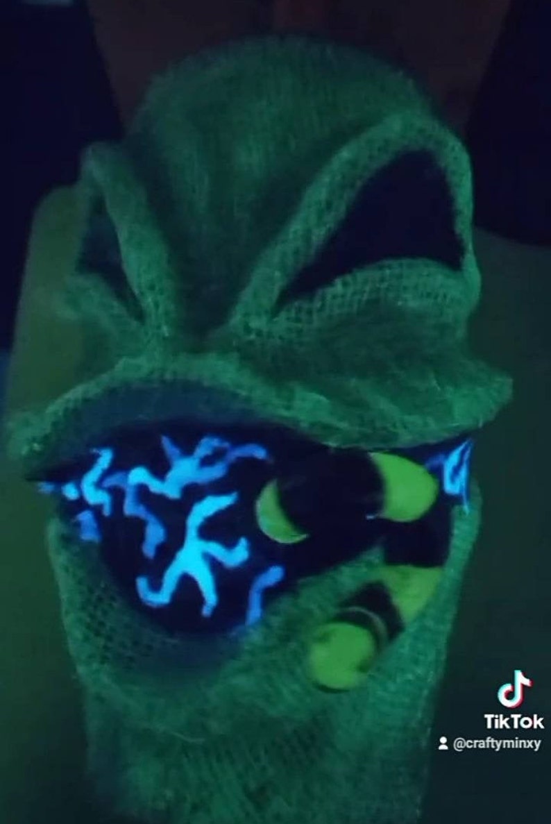3D Sculpted Clay Oogie Boogie Tumbler | Nightmare Before Christmas | Halloween Tumbler | Glow in the dark image 5