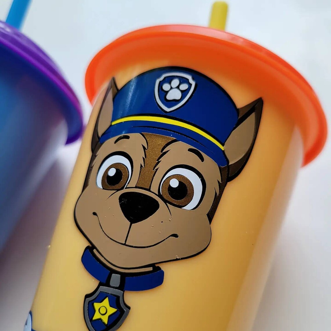 Paw Patrol Kids Color Changing With Straw and Lid Etsy