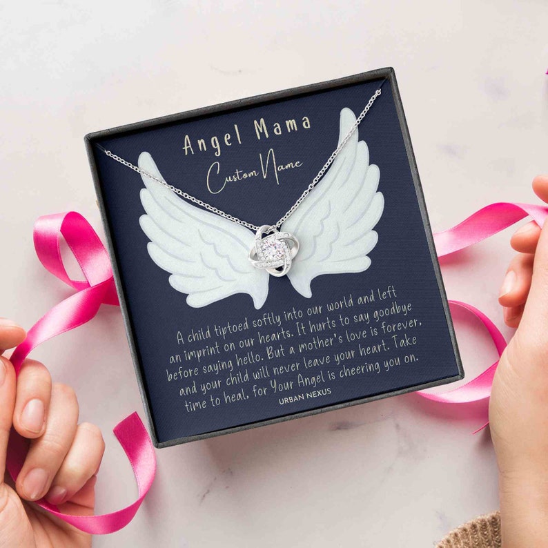 MRB1 Angel Mama Stillborn Necklace Miscarriage Keepsake Sympathy Loss Of Infant Memorial Baby Bereavement Pregnancy Loss Jewelry