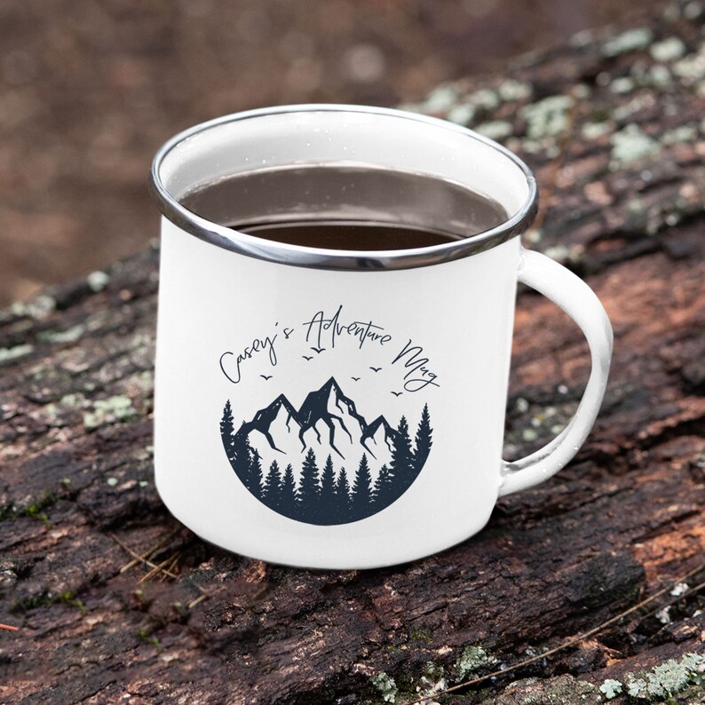 Camping Mug Custom Name Personalised Enamel Mug Enamel Etsy