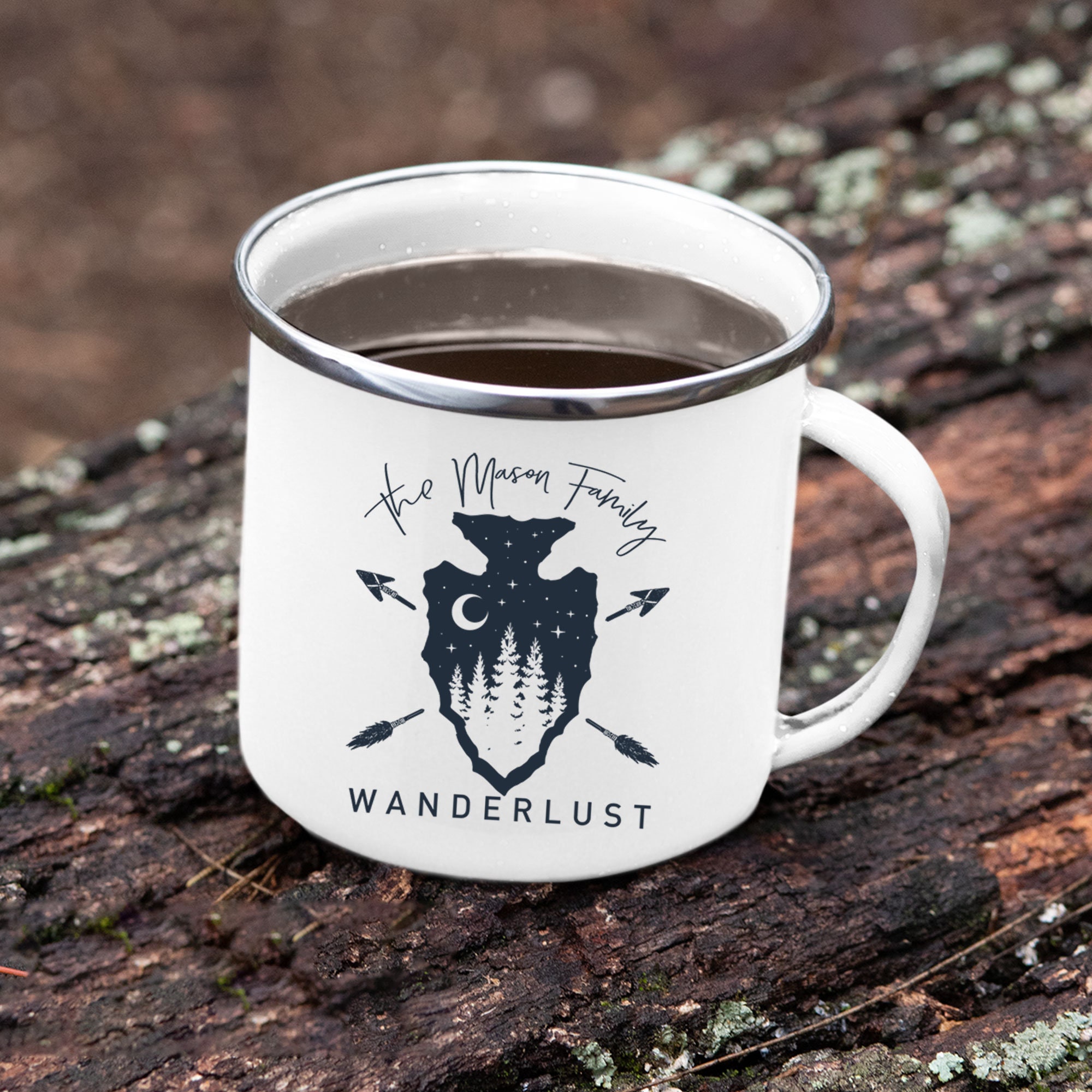 Campfire Mug Mountain Camping Mug Tin Camping Mug Camp Etsy