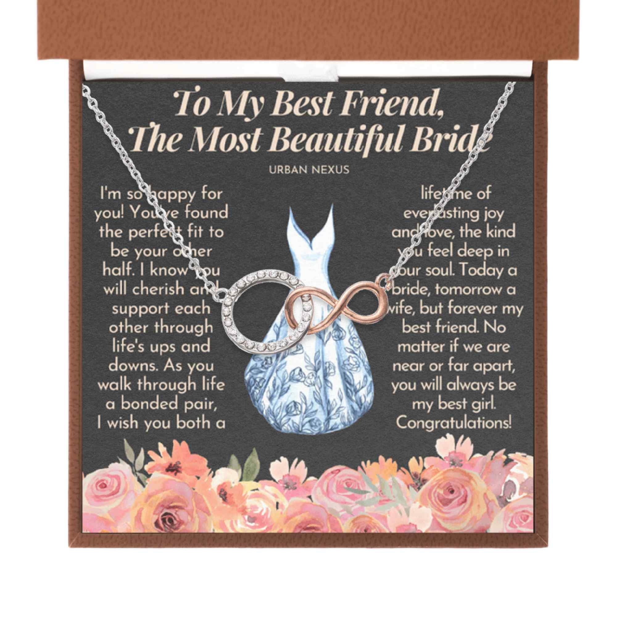 Best Friend Wedding Gift Infinity Necklace Sentimental Bride Etsy UK