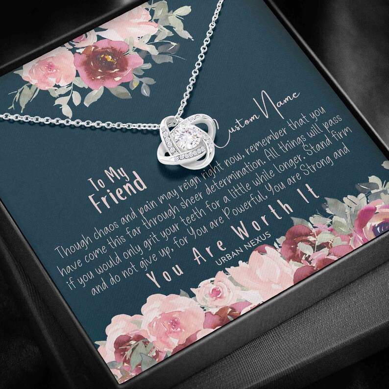 You Are Worth It Personalized Depression Gift It/'s Ok To Not Be Ok Friend Care Necklace Self Worth Gift Sending A Hug Stay Strong YWS7