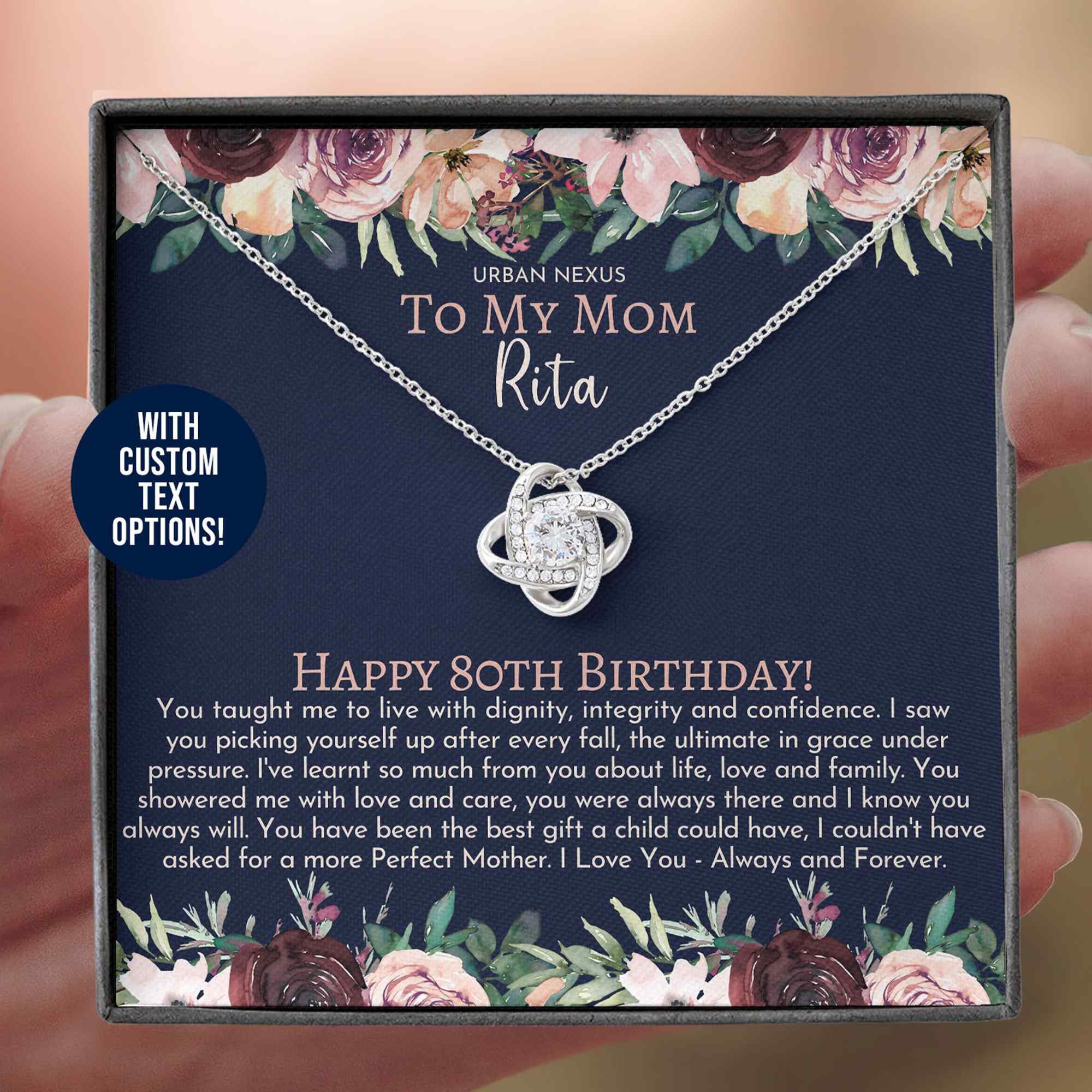 Cadeau personnalisé du 80e anniversaire pour maman collier | Etsy